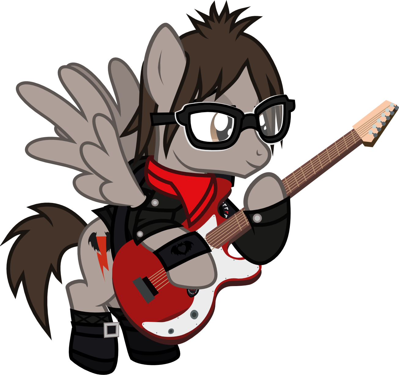 Clothes, Derpibooru Exclusive, Emo, Flying, Glasses, - My Chemical Romance Mlp (1305x1227), Png Download