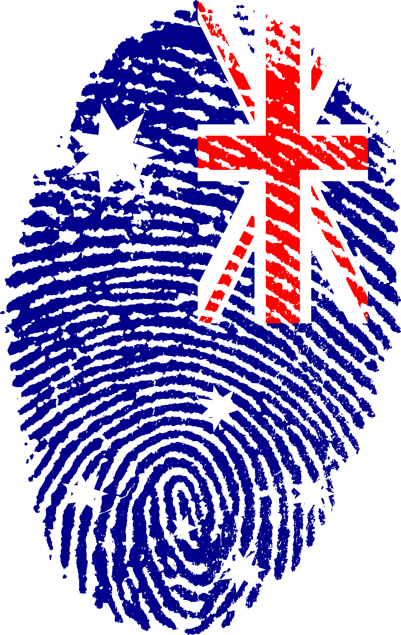Australia Flag Fingerprint Country 653164 - Australia Flag Fingerprint (1573x2488), Png Download
