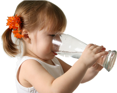 Child Drinking Water - Baby Drinking Ro Water (447x298), Png Download