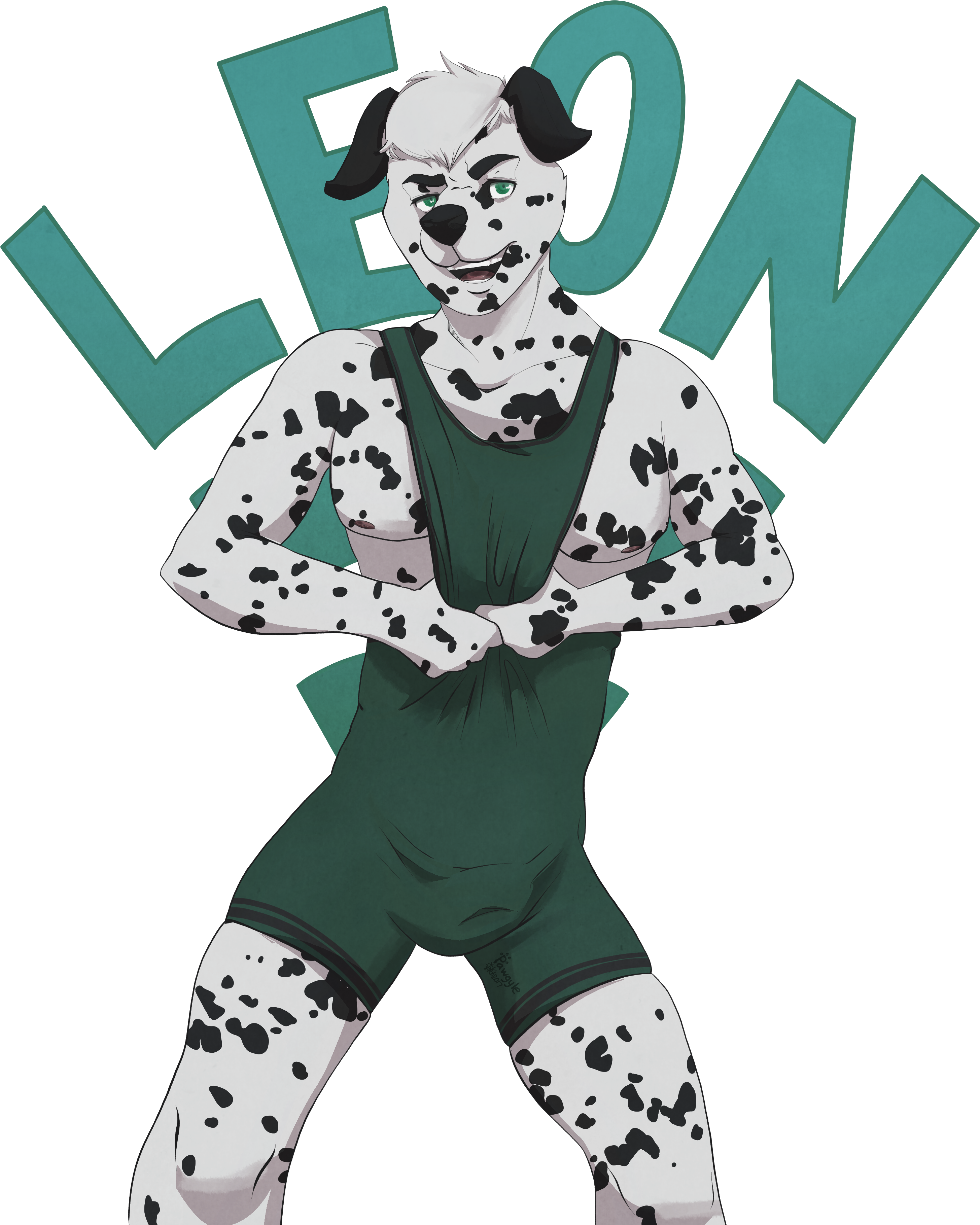 Wrestling Pose - Leon - Illustration (2988x4025), Png Download