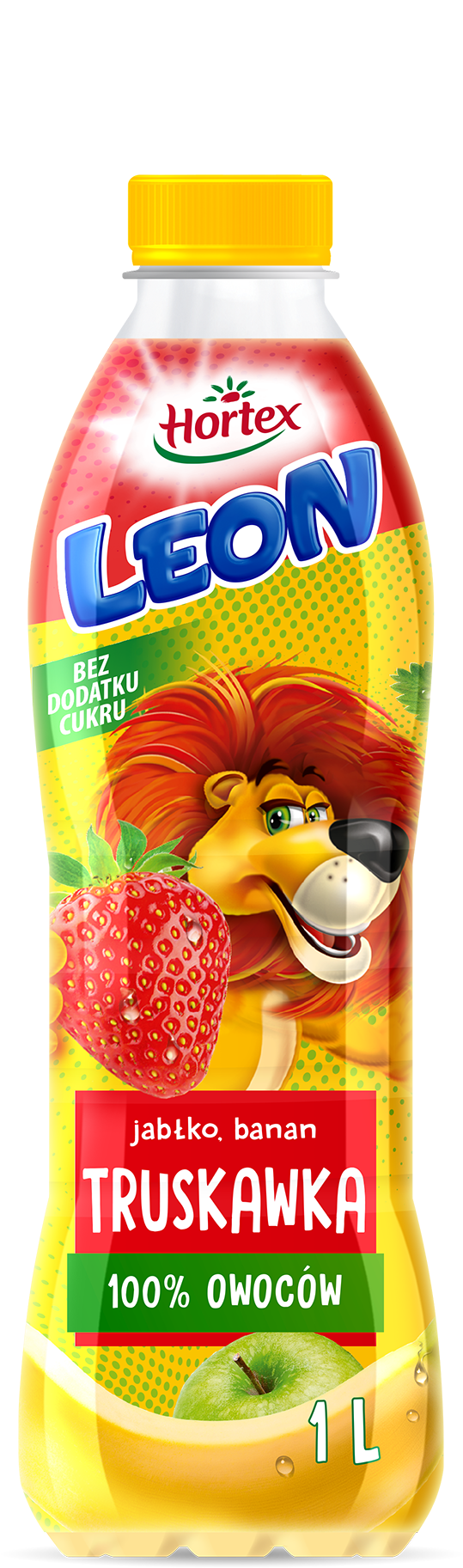 Apple Banana Strawberry 1l - Hortex (886x1866), Png Download