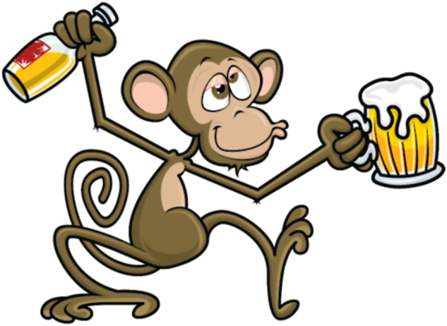 Drunk Monkey - Drunk Cartoon (790x691), Png Download