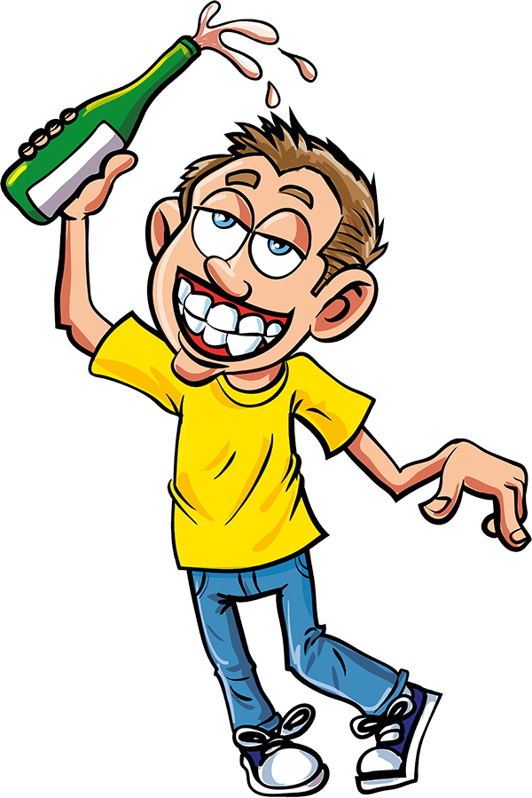 Drunk - Cartoon Drunk Boy (600x899), Png Download