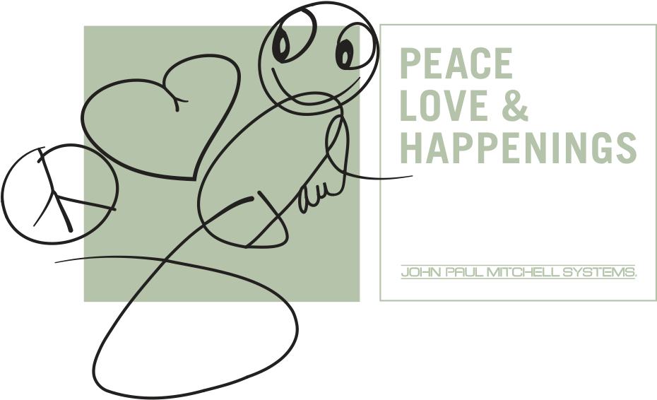 Peace Love Happenings Logo - Cartoon (929x573), Png Download