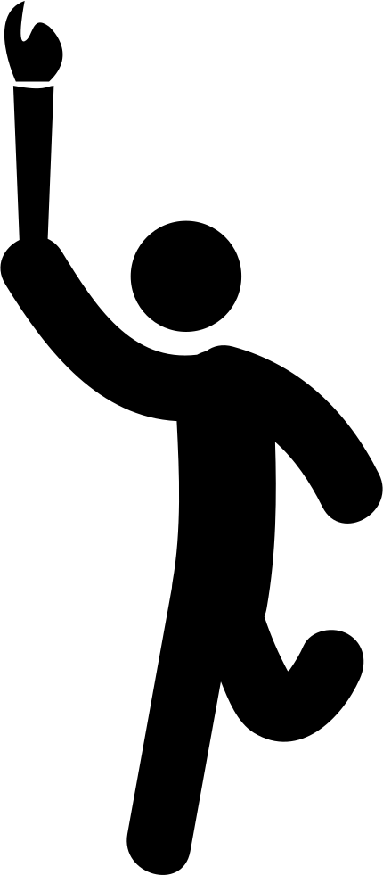 Man Running With Olympic Torch Comments (430x981), Png Download