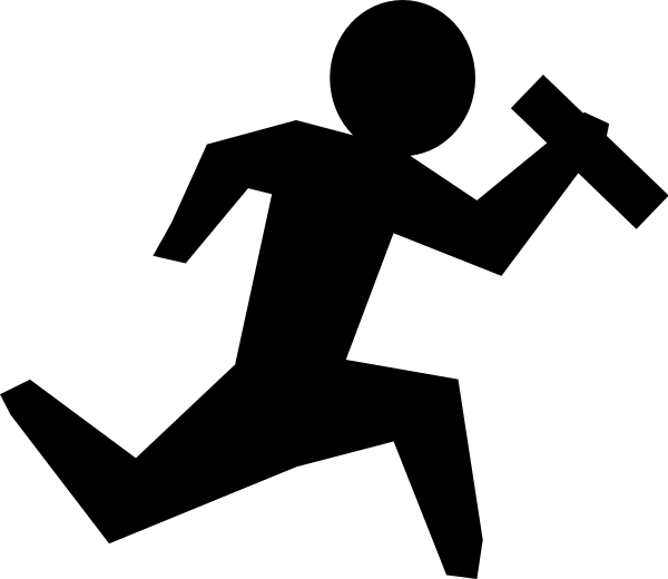 How To Set Use Man Running With Object Svg Vector (600x520), Png Download