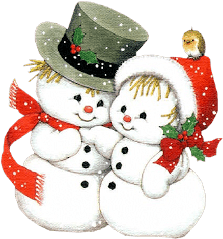 Muñecos De Nieve - Snowman Couple Clipart (445x481), Png Download