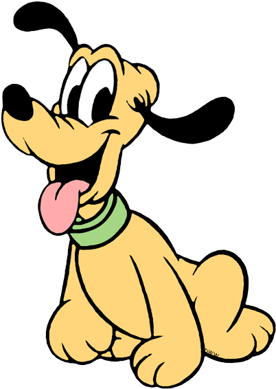 Disney Pluto Clipart Sitting - Cute Baby Disney Animals Clipart (414x570), Png Download