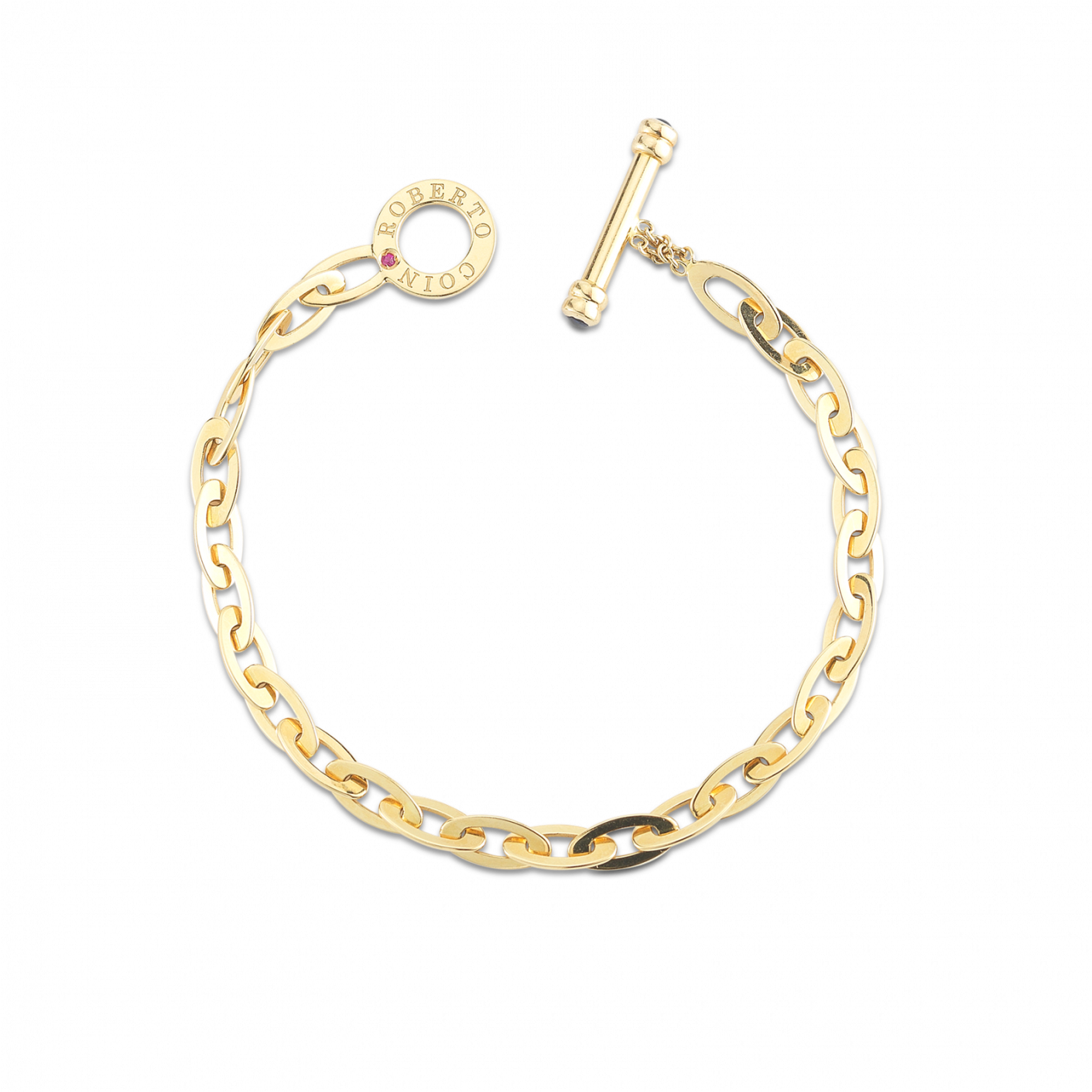 Roberto Coin Chic And Shine Petite Link Bracelet - Roberto Coin Chic & Shine Yellow Gold Bracelet (1410x1800), Png Download
