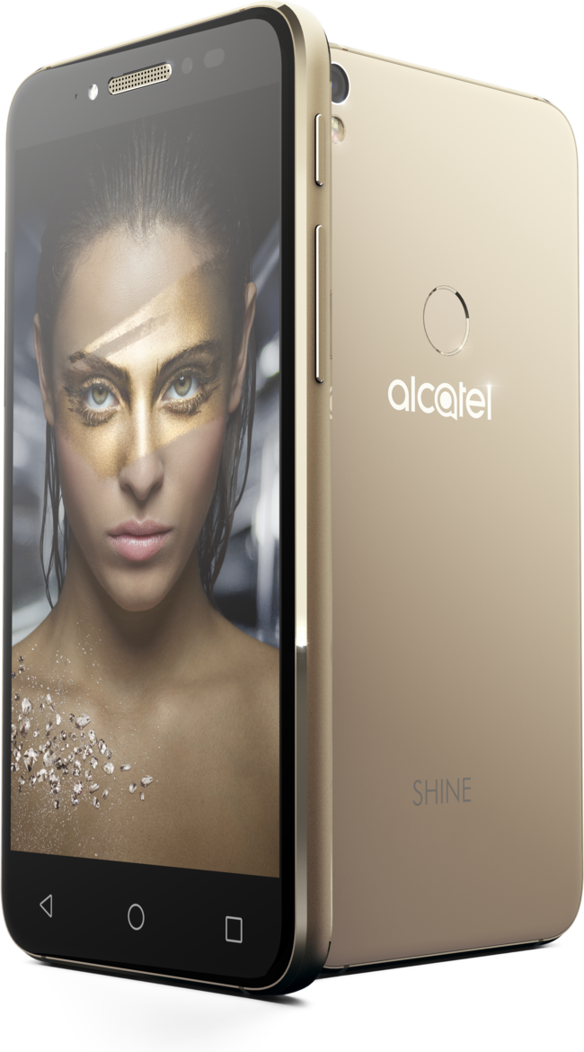 Design Alcatel Shine Gold Lite Pos 03 Kv Woman - Alcatel Shine Lite Metal Gold (650x1170), Png Download