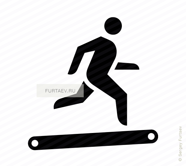 Vector Icon Of Running Male Person On Treadmill - Small Person Running (620x553), Png Download