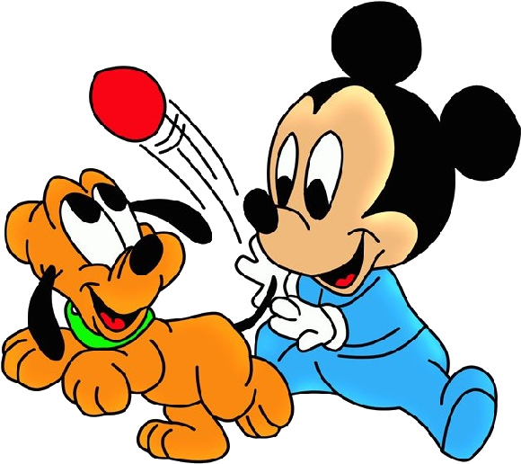 Baby Pluto Clipart - Baby Disney Gif Mickey (600x600), Png Download