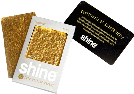 Shine 24k Gold Rolling Papers (479x479), Png Download