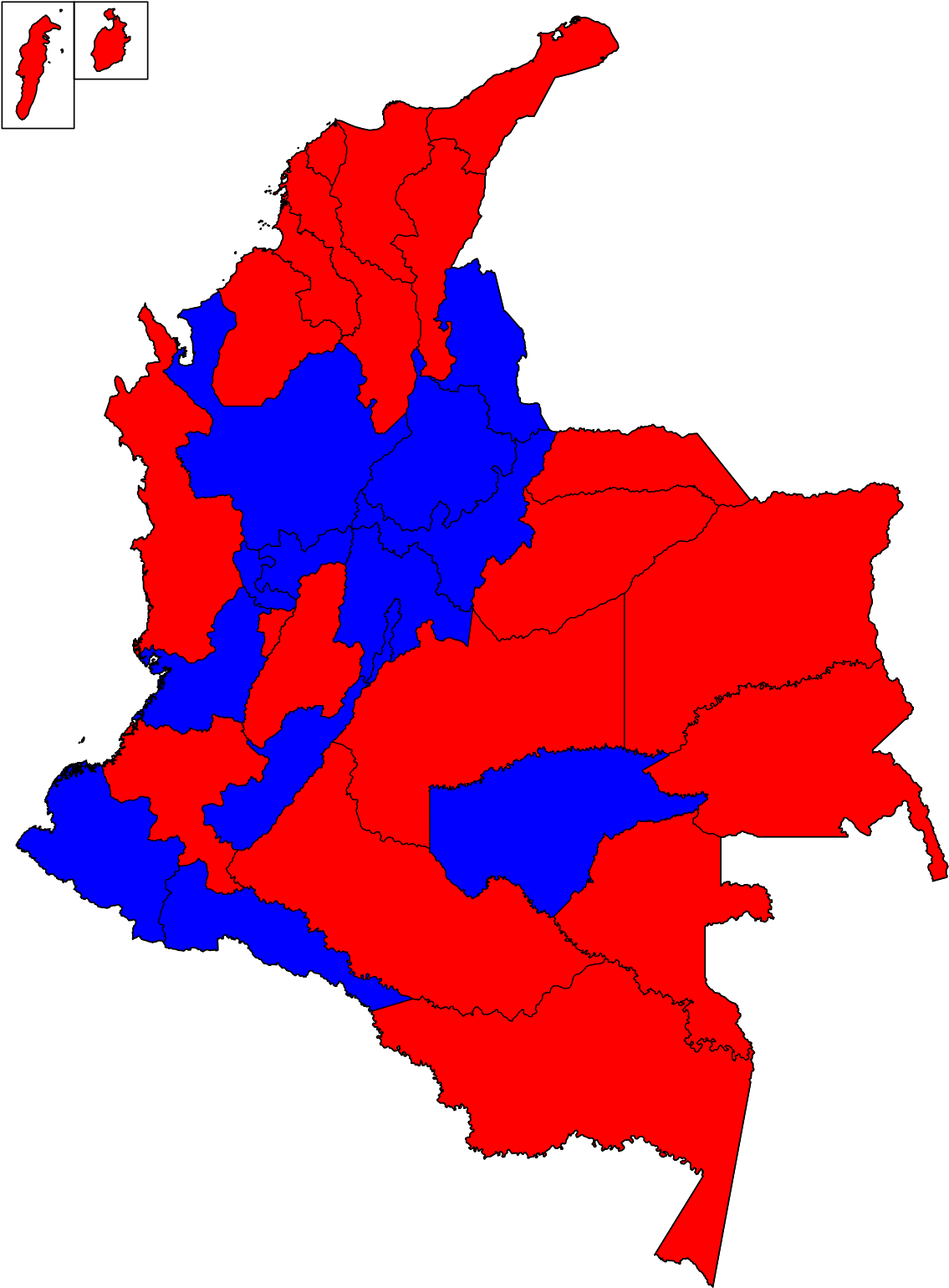 Elecciones Presidenciales De Colombia De - Capital Of Colombia Map (1200x1602), Png Download
