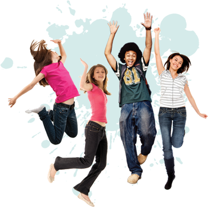 Children Having Fun Jumping In The Air - Adolescent Transparent (431x496), Png Download