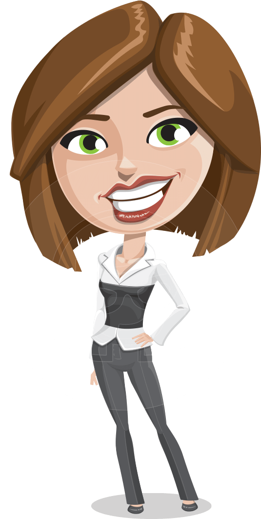 Vector Elegant Office Lady Character - Cartoon (581x1060), Png Download