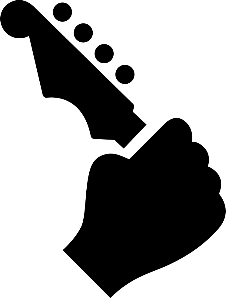 Hand Holding Up A Guitar Comments - Guitarra Icono (746x980), Png Download