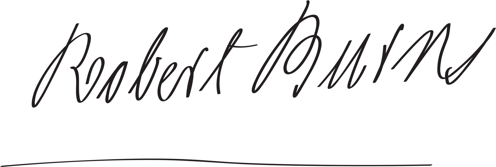 Open - Robert Burns Signature (2000x702), Png Download