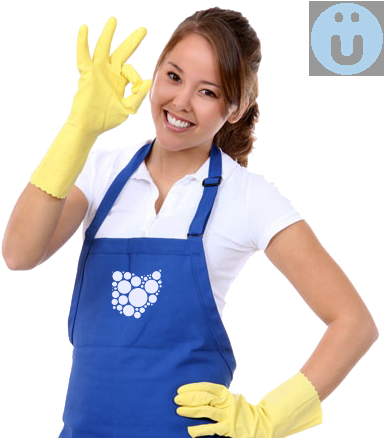 Smiling Cleaning Lady - Cleaning Company In Qatar (400x442), Png Download