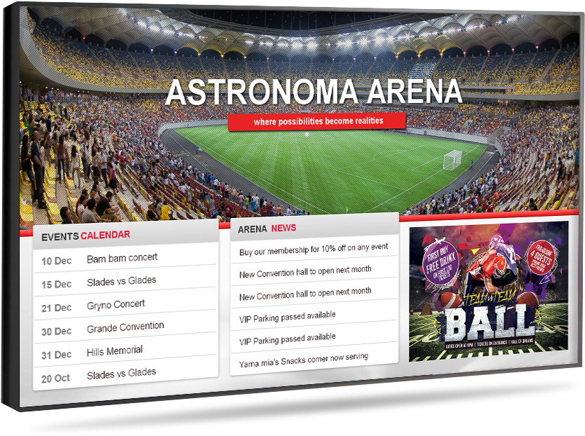 Arenas & Stadiums - Digital Signage (890x730), Png Download
