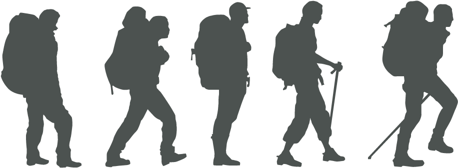 Tourist Silhouette Png (941x350), Png Download