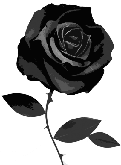 Rosas De Luto Para Compartir En Un Día De Duelo - Rose Png Black And White (413x550), Png Download