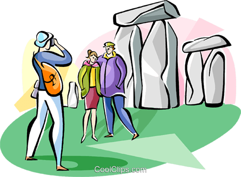 Tourist At Stonehenge Royalty Free Vector Clip Art - Clipart Stonehenge (480x354), Png Download