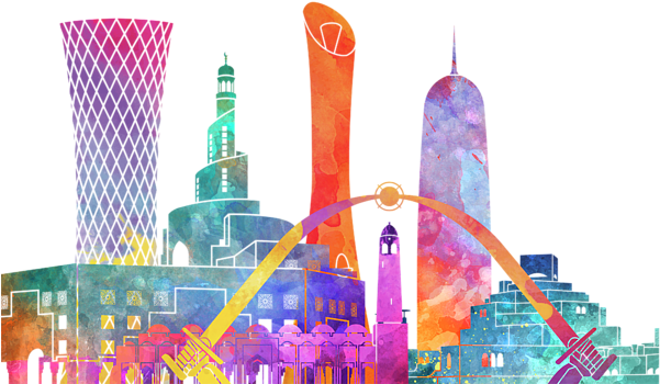 Bleed Area May Not Be Visible - Doha Skyline Poster (600x427), Png Download