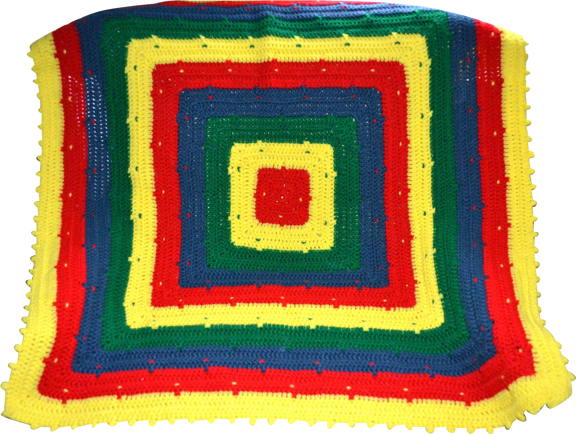 Primary Colors Red Yellow Blue Green Square Hand Crochet - Yellow (1995x1995), Png Download