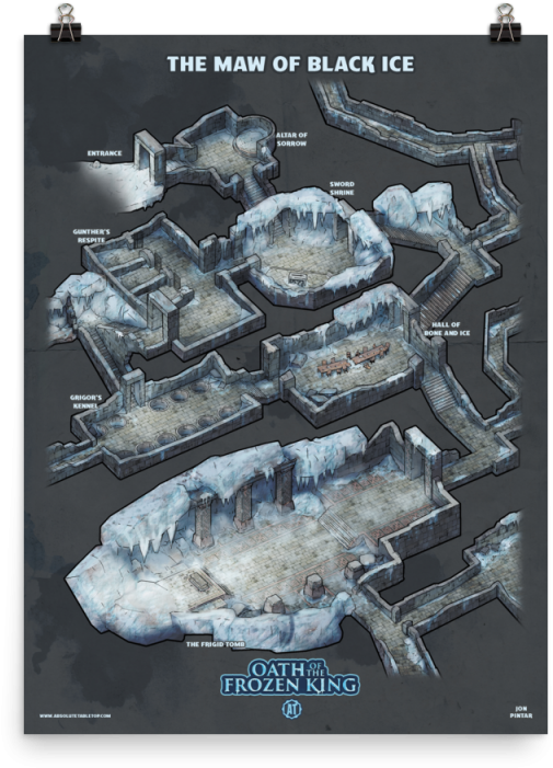Maw Of Black Ice Isometric Map Poster - Maw Of The Ice Dragon (800x800), Png Download