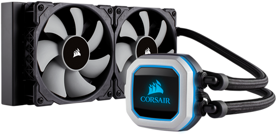 Hydro Series™ H100i Pro Rgb Liquid Cpu Cooler - Corsair Hydro Series H100i Pro (600x600), Png Download