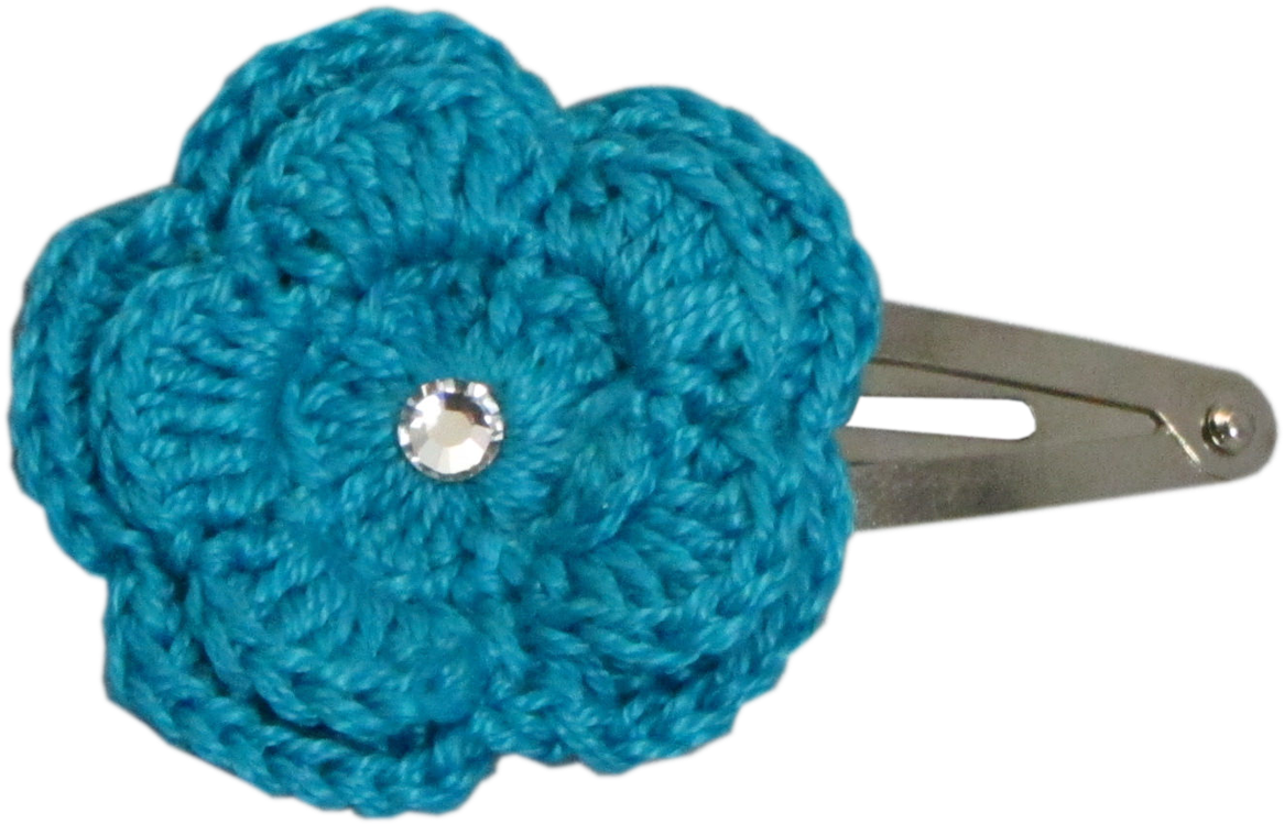 Crochet Flower Hair Clip - Crochet (1201x1024), Png Download