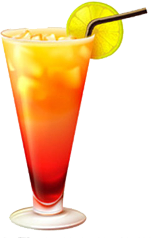 Tequila Sunrise Cocktail Glass - Sex On The Beach Vector (1100x1100), Png Download