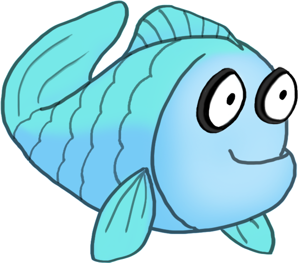 Butterfly Cartoon Clipart - Animated Blue Fish Transparent Background (760x586), Png Download