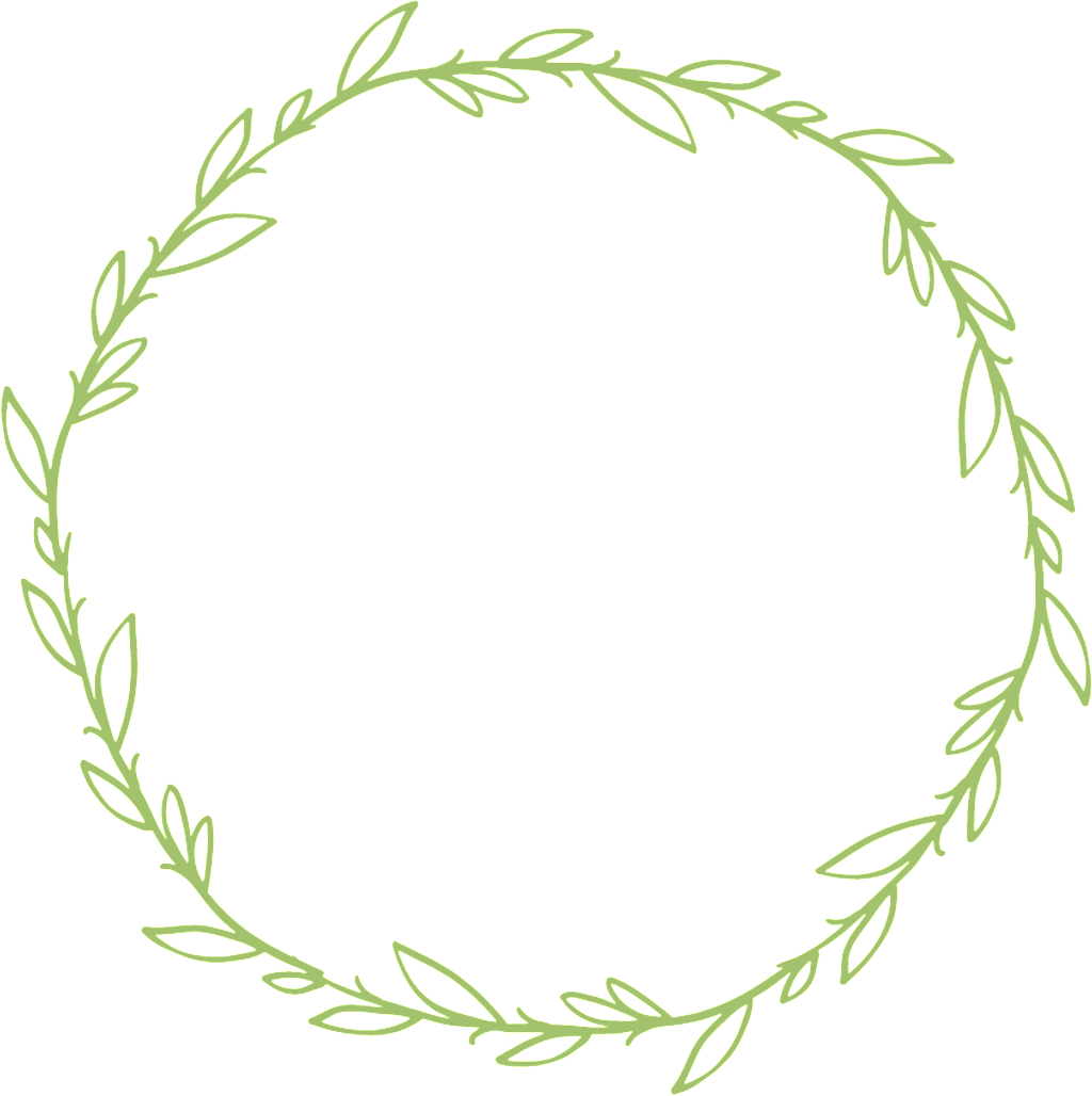 Minimalistic Green Hand Drawn Wreath Decorative Elements - Wreath (1024x1028), Png Download