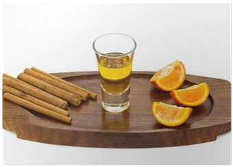 Golden Tequila Shot With Orange And Cinnamon Poster - Harvey Wallbanger (400x400), Png Download