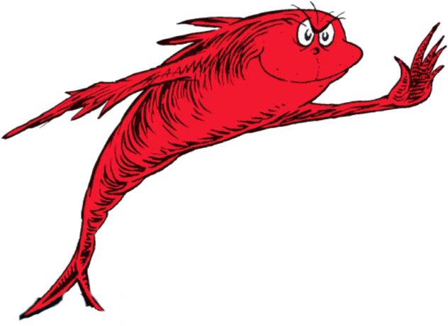 Very Bad Fish - One Fish Two Fish Red (640x464), Png Download