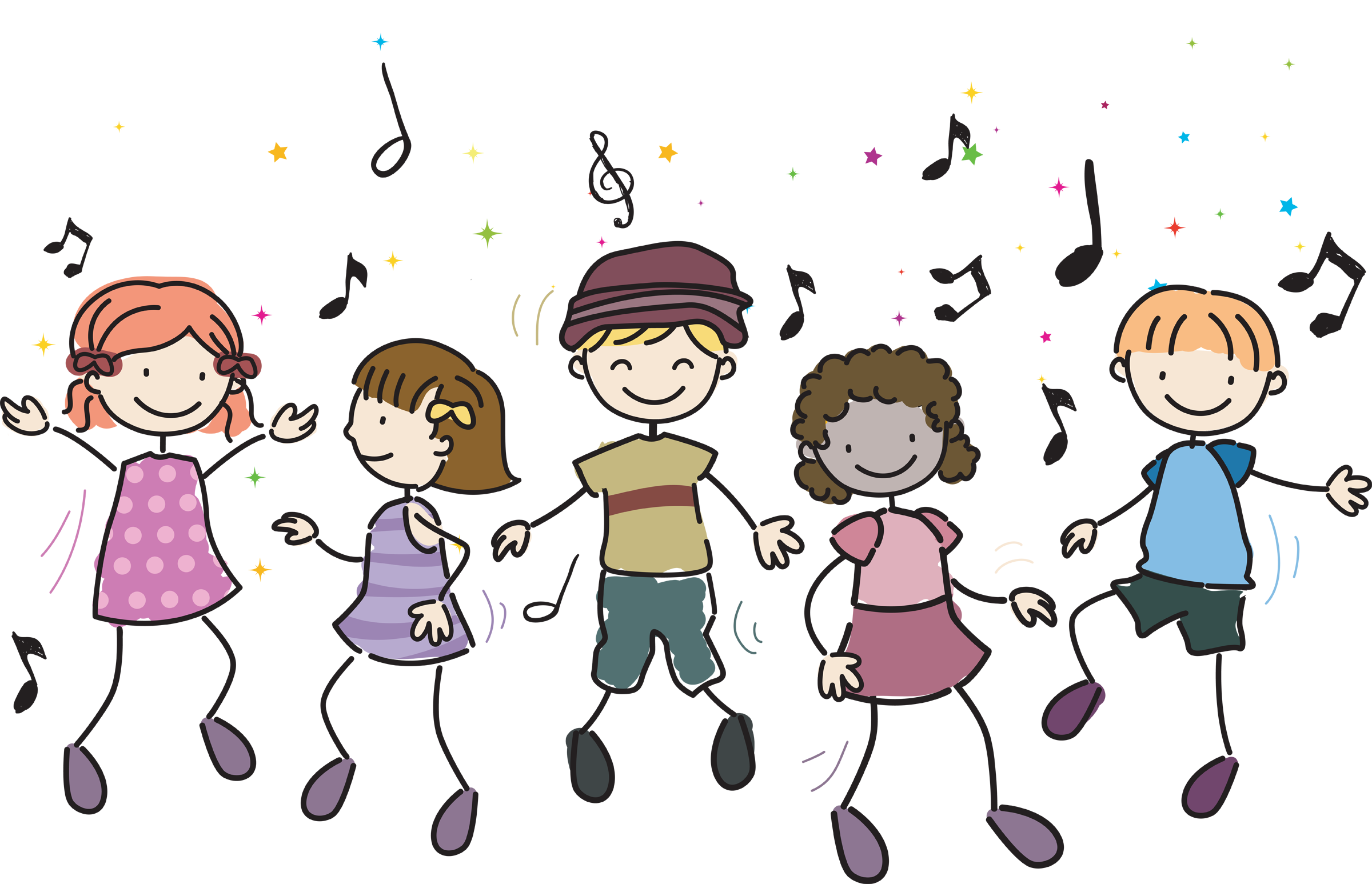Movement And Dance School Clipart - Children Dancing Clip Art (2400x1547), Png Download