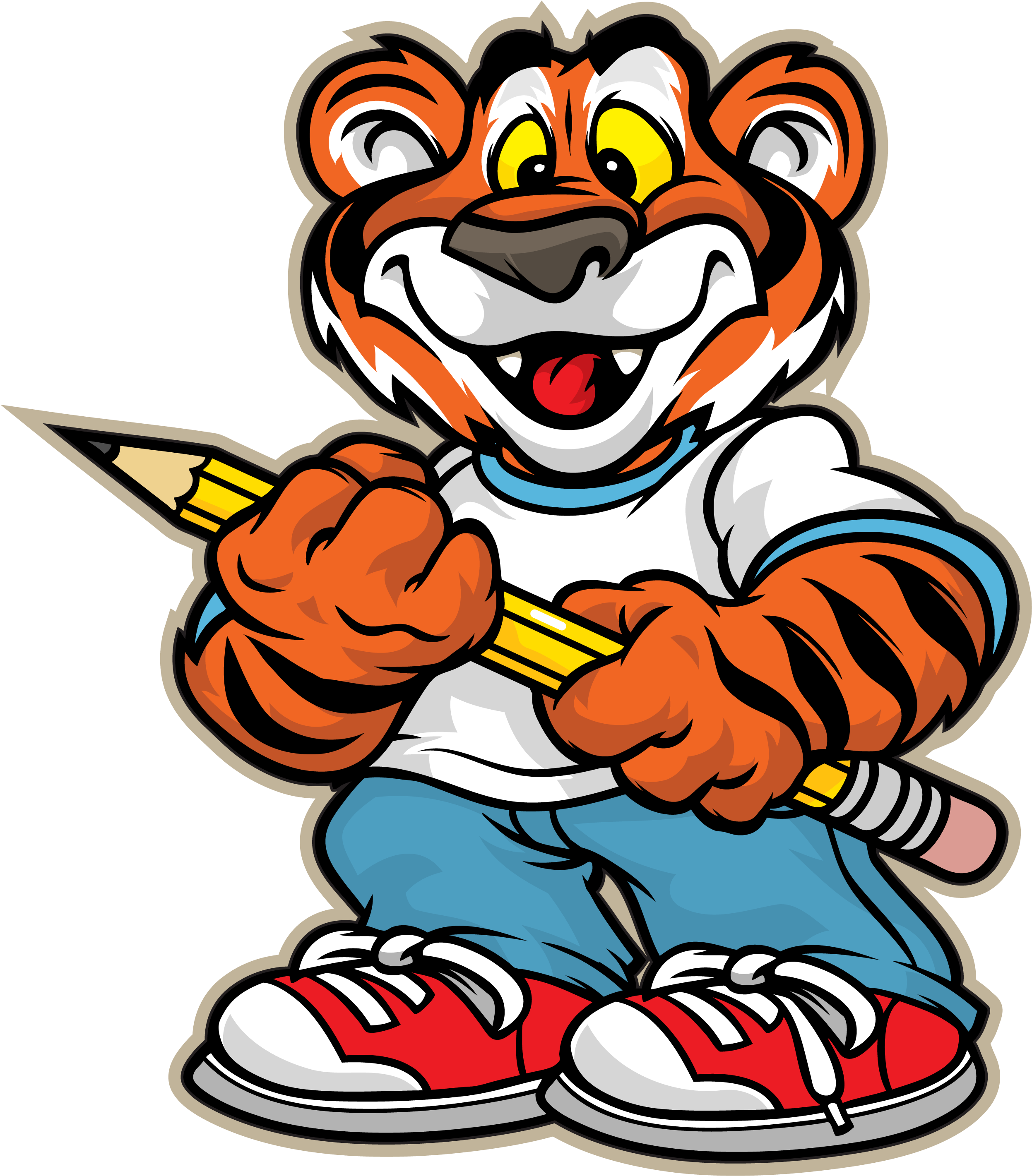 School Clipart Tiger - Tiger School Clipart (2550x3300), Png Download