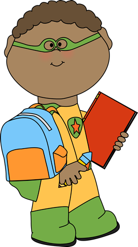 Boy Superhero Going To School Clip Art Boy Superhero - Boy Superhero Going To School (280x500), Png Download