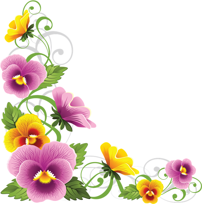 Transparentes Yahoo Image Search - Flower Corner Border Png (773x780), Png Download