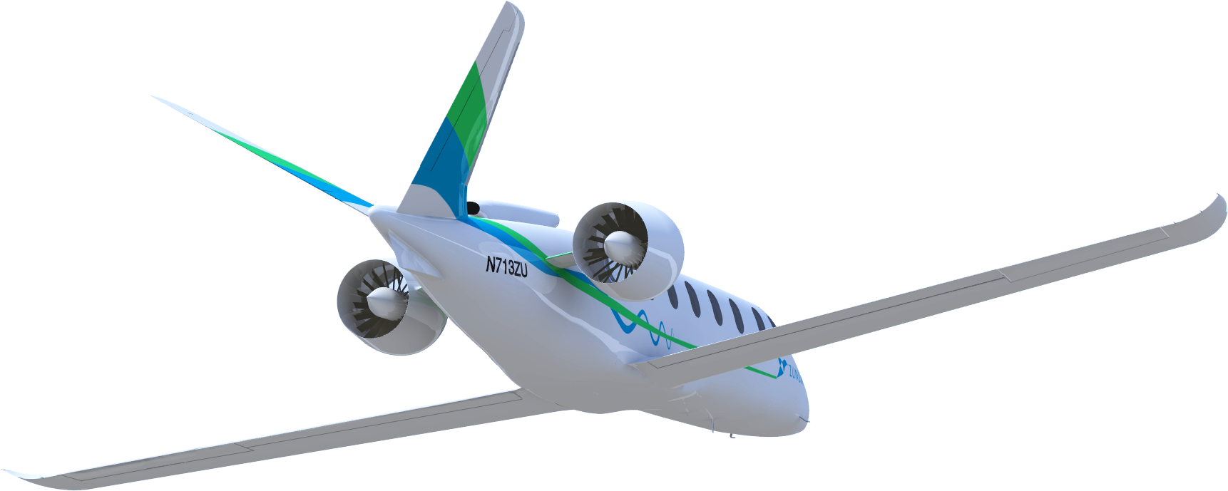 Zunum Aero Aircraft - Plane Flying Away Transparent (2000x1500), Png Download