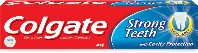 Colgate Png Image - Colgate Strong Teeth Toothpaste (815x299), Png Download