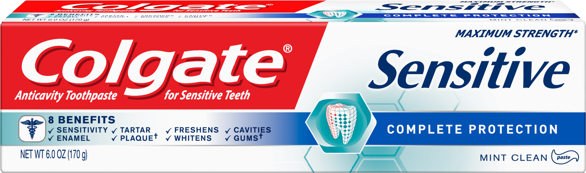 Colgate Sensitive Toothpaste, Complete Protection, - Colgate Sensitive (2500x2500), Png Download