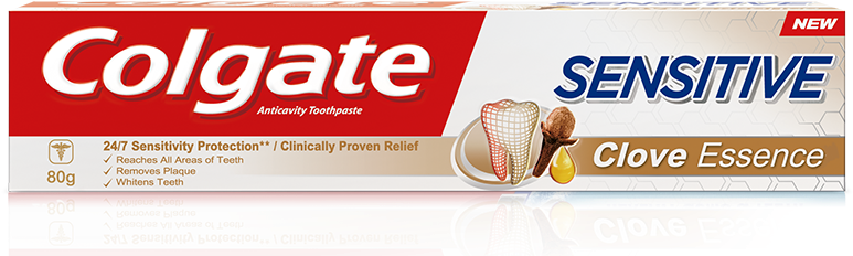 Colgate Sensitive Clove Essence Toothpaste Image - Colgate Sensitive Clove Essence Toothpaste (815x299), Png Download