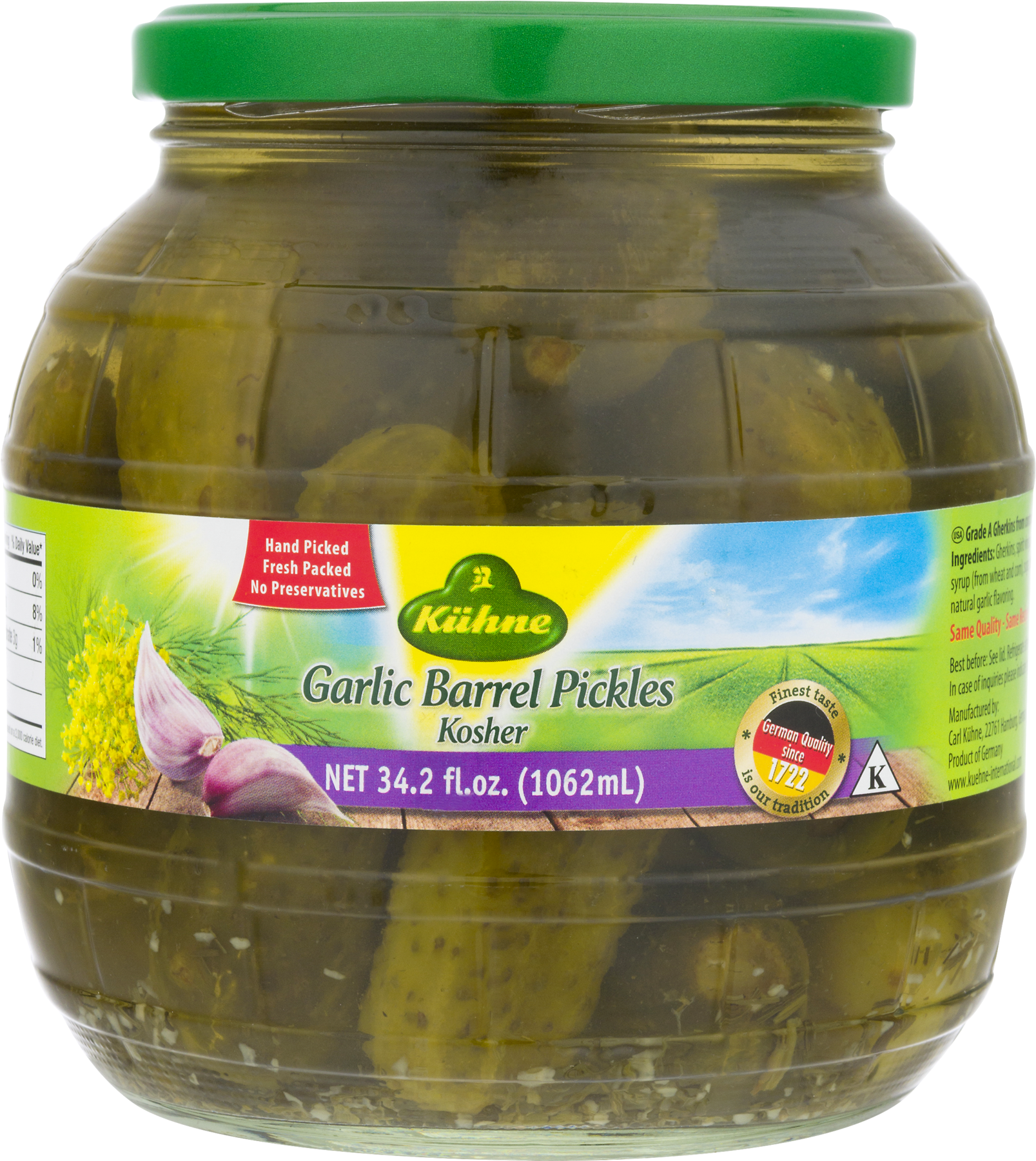Kuhne Barrel Pickles Png (1800x1800), Png Download