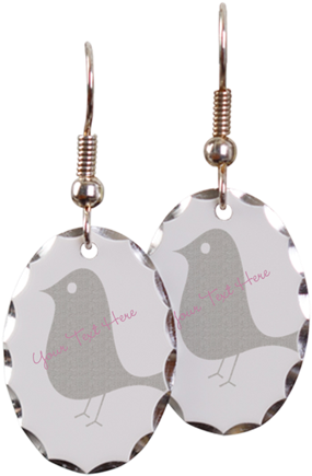 Cute Grey Bird Earrings Oval Charm - Afghan Hound Earring Oval Charm (460x460), Png Download