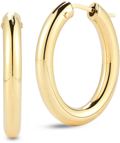 Roberto Coin Perfect Gold Hoops™ 18k Yellow Gold - Body Jewelry (1600x1600), Png Download