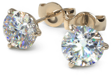 Three Prong Martini Brilliant - Earrings (658x400), Png Download