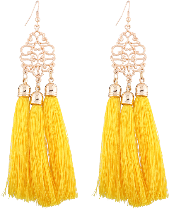 210049902 Alloy Engraved Tassel Earrings - Cheap Women Earring Alloy Engraved Tassel Earrings (600x798), Png Download